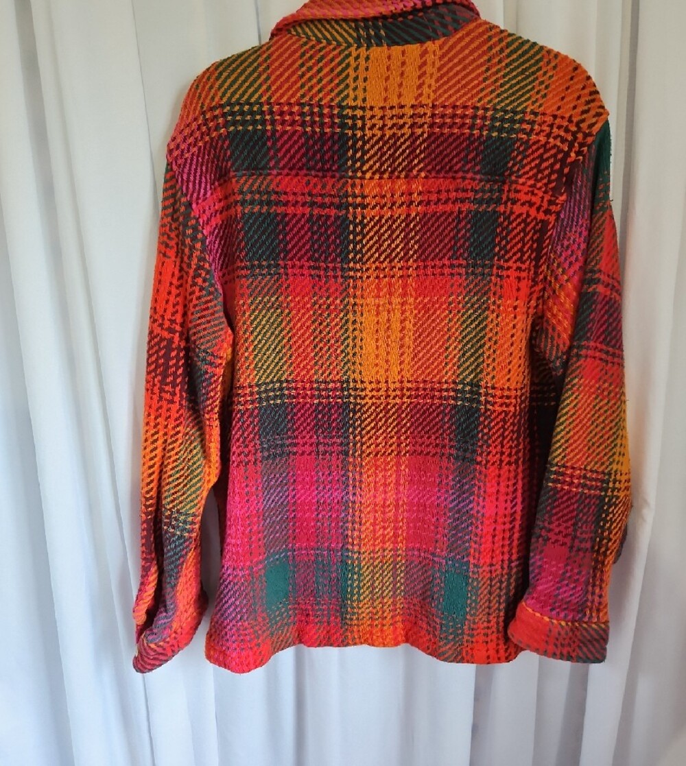 Urban Outfitters Oversized Plaid Shacket Cozy Multicolor Flannel Jacket - Size S - Picture 4 of 8
